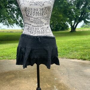 Black Ruffled Mini Skirt